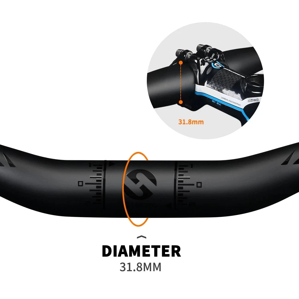 Manillar profesional de fibra de carbono MTB